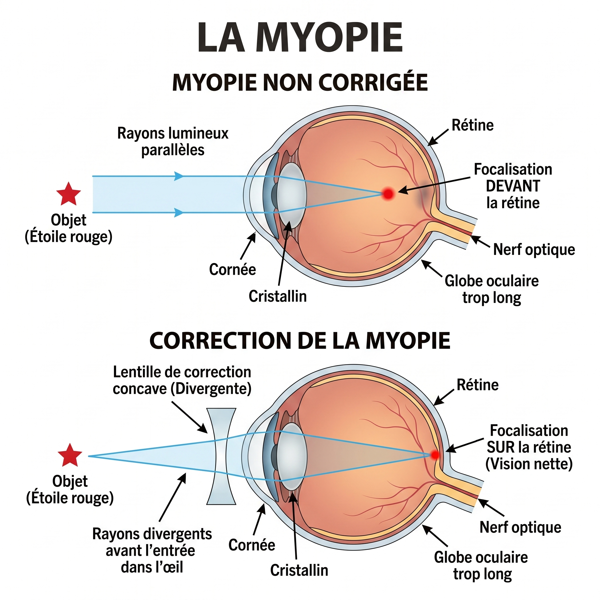 Illustration de la myopie
