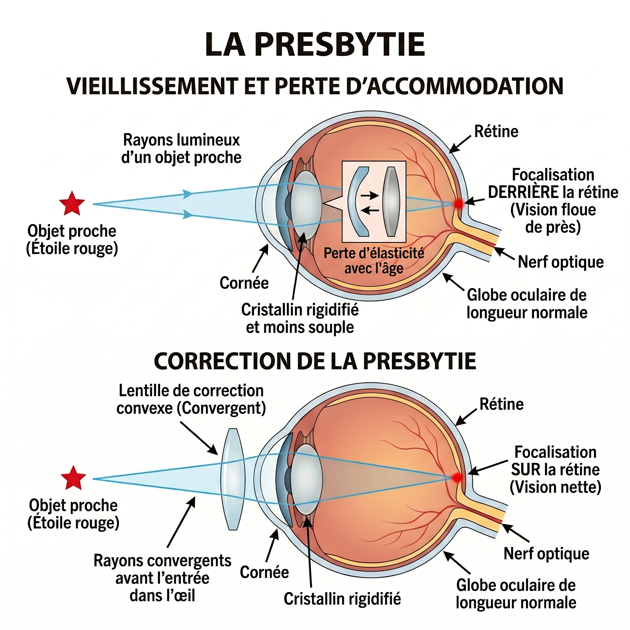Illustration de la presbytie